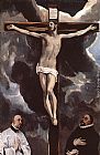 Christ on the Cross Adored by Donors by El Greco